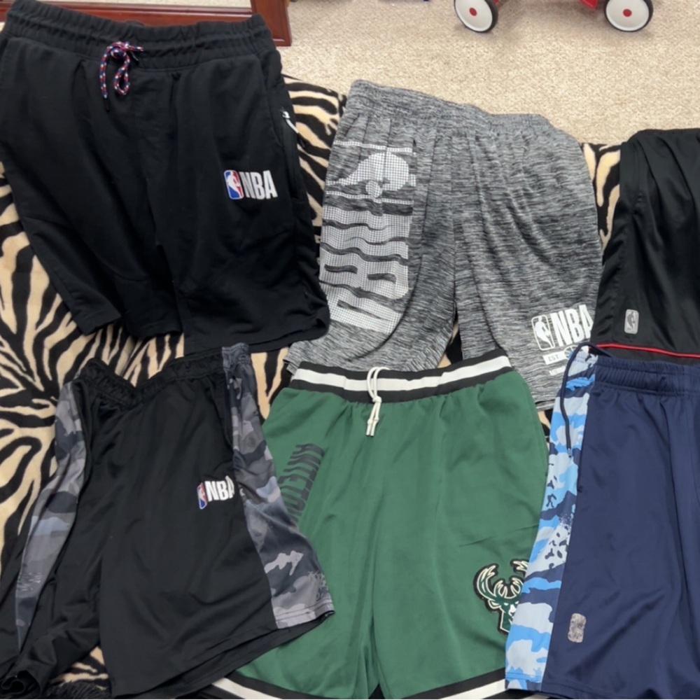 Men’s NBA Black and Green Athletic Shorts - size small
